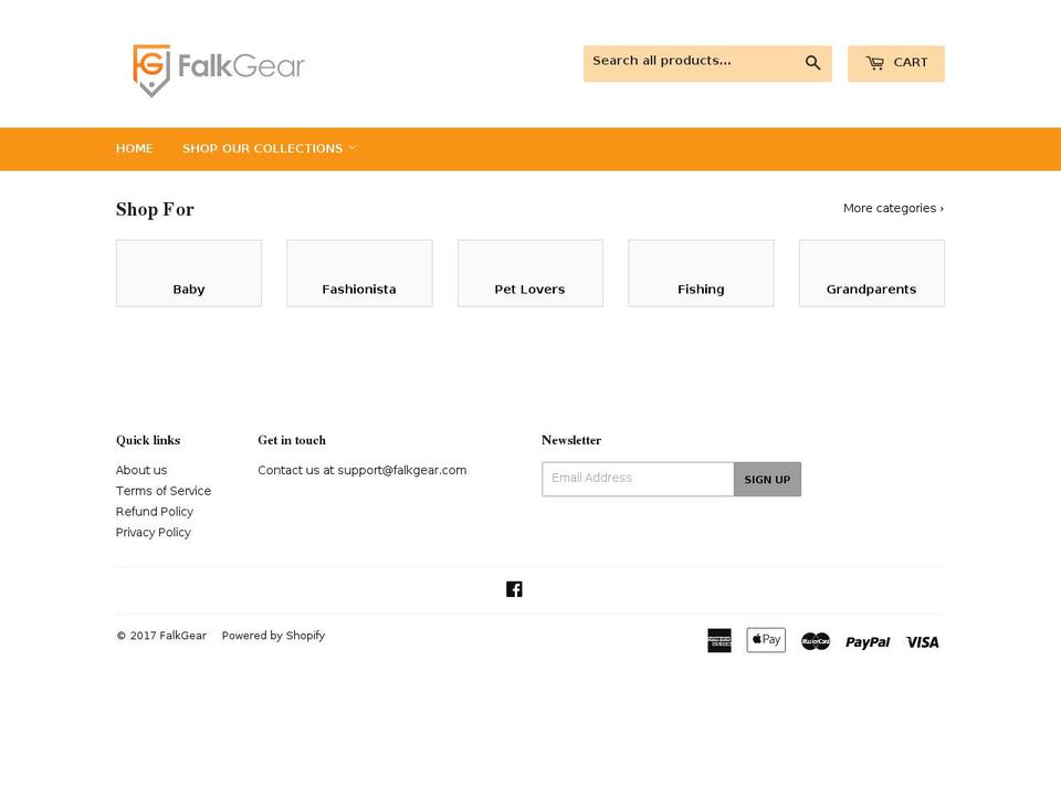 falkgear.com shopify website screenshot