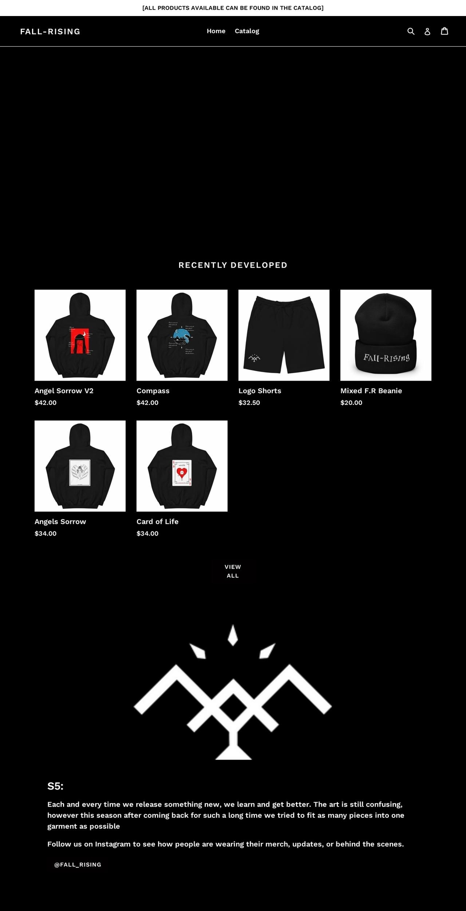 fall-rising.com — Shopify storefront screenshot