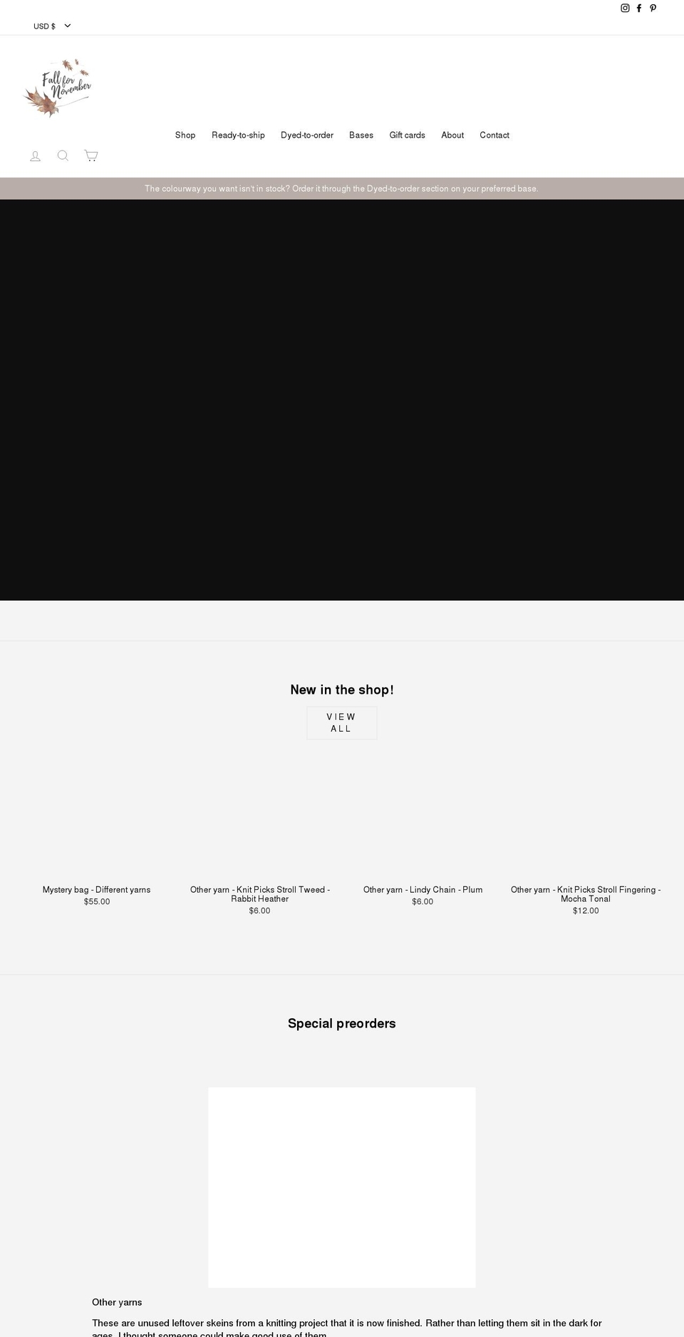 fallfornovember.com shopify website screenshot