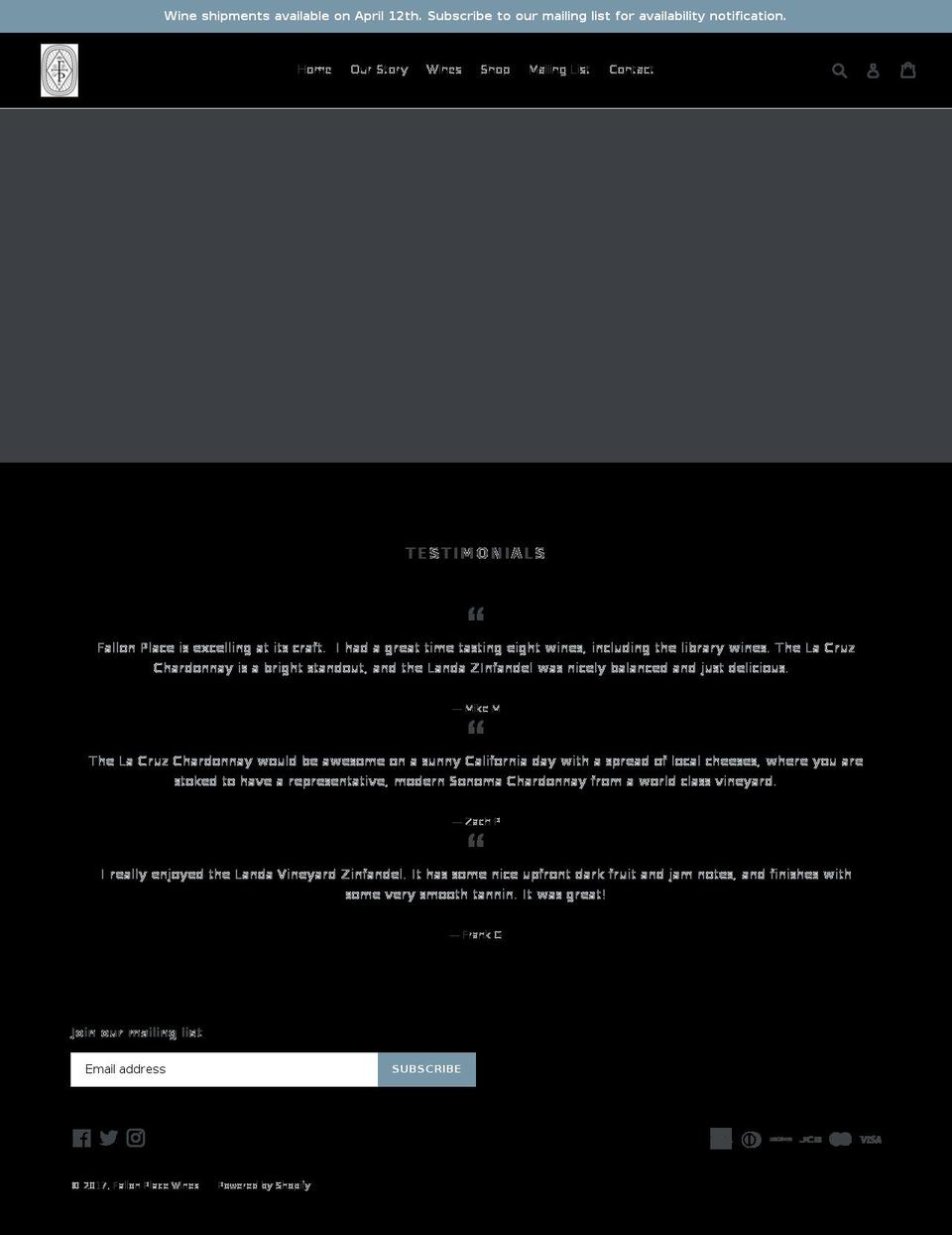 fallonplacewine.com shopify website screenshot