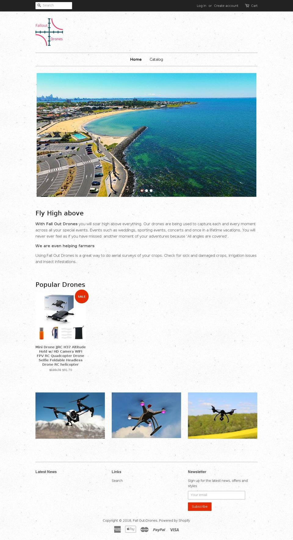 falloutdrones.com — Shopify storefront screenshot