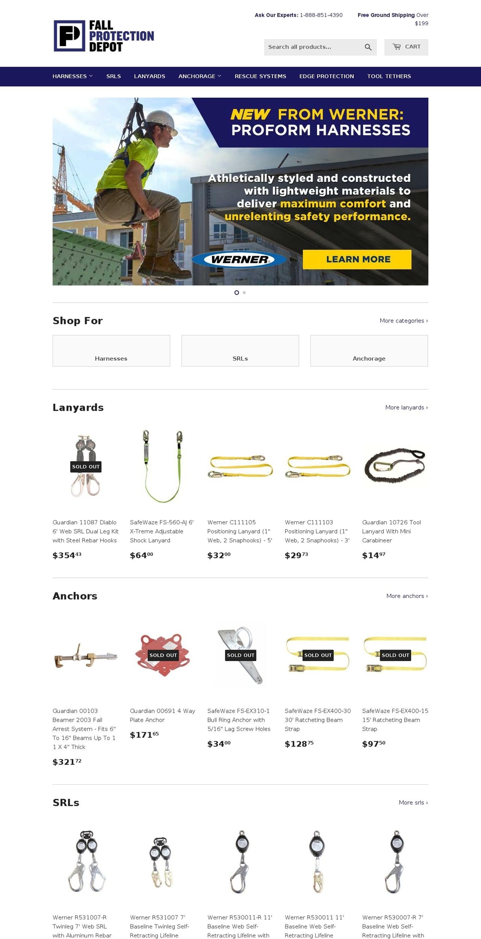 fallprotectiondepot.com shopify website screenshot