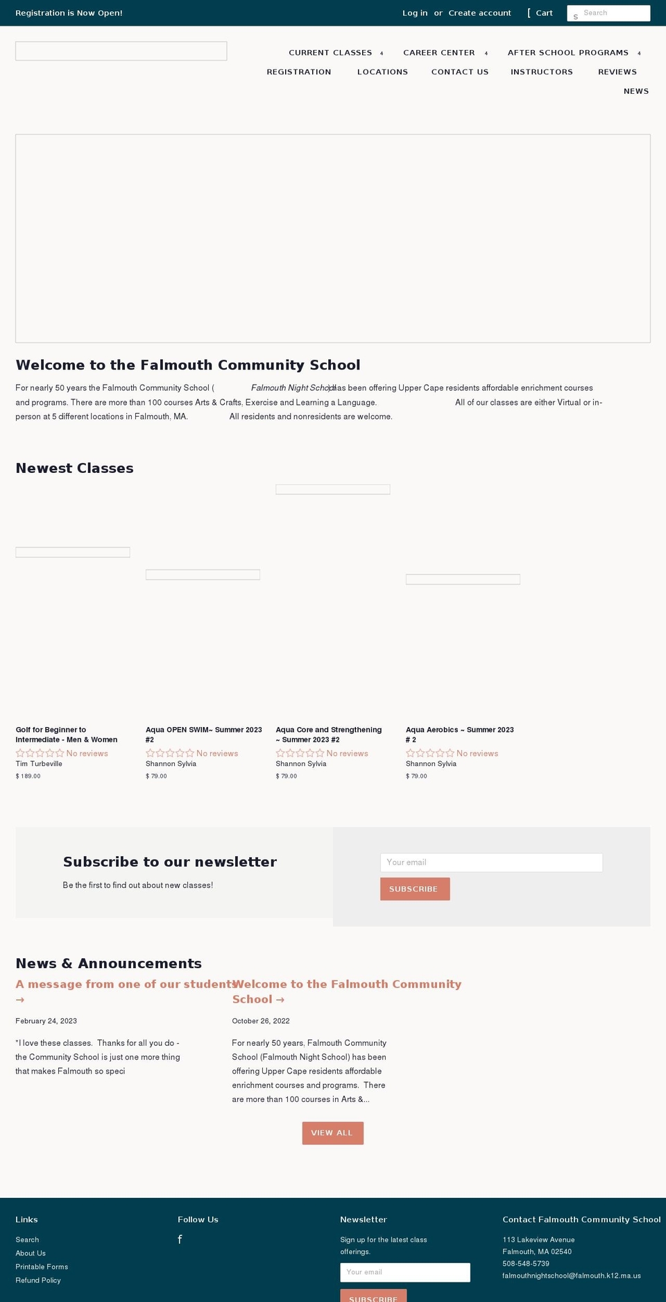 Design Update Shopify theme site example falmouth-community-school.myshopify.com