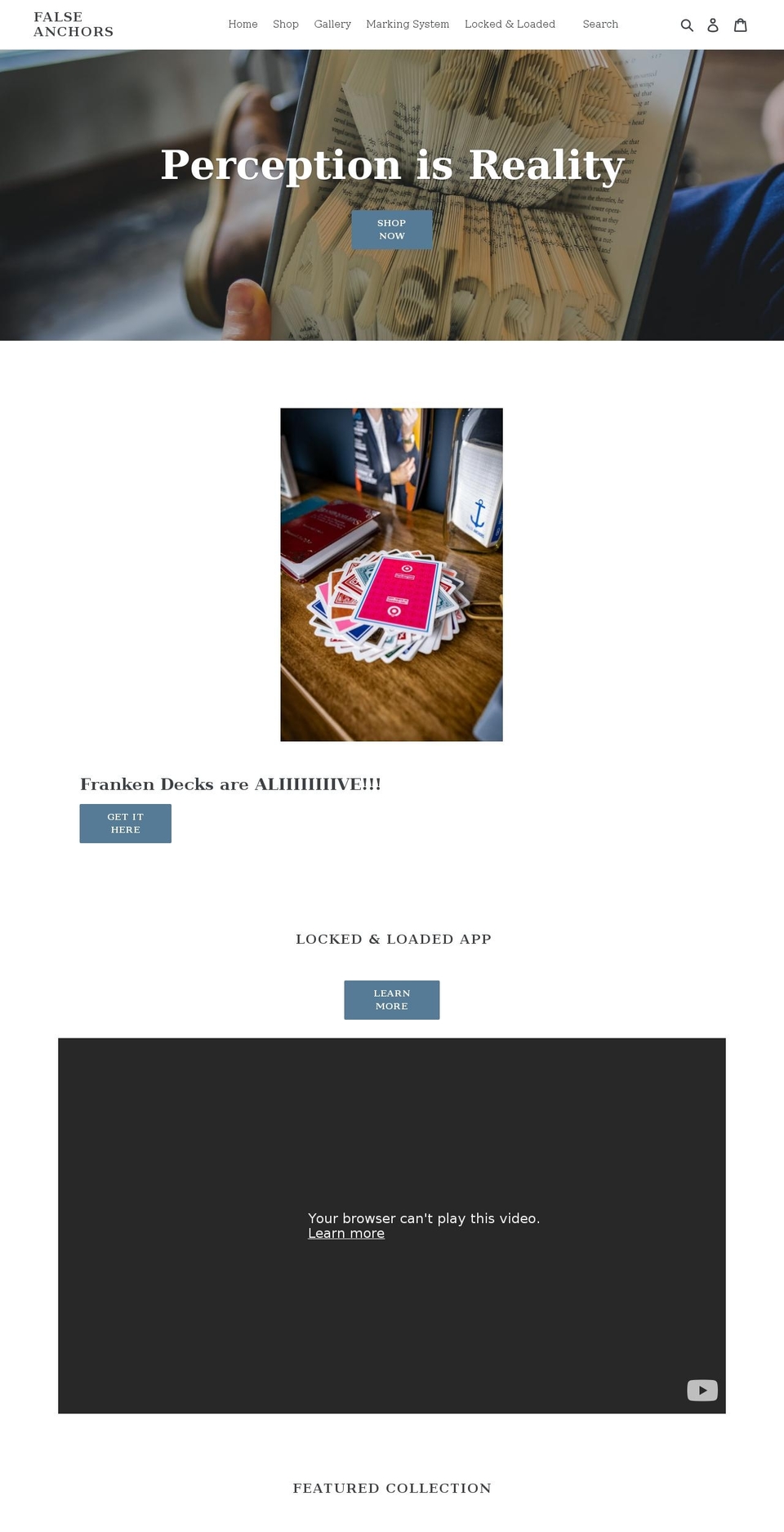falseanchors.com shopify website screenshot