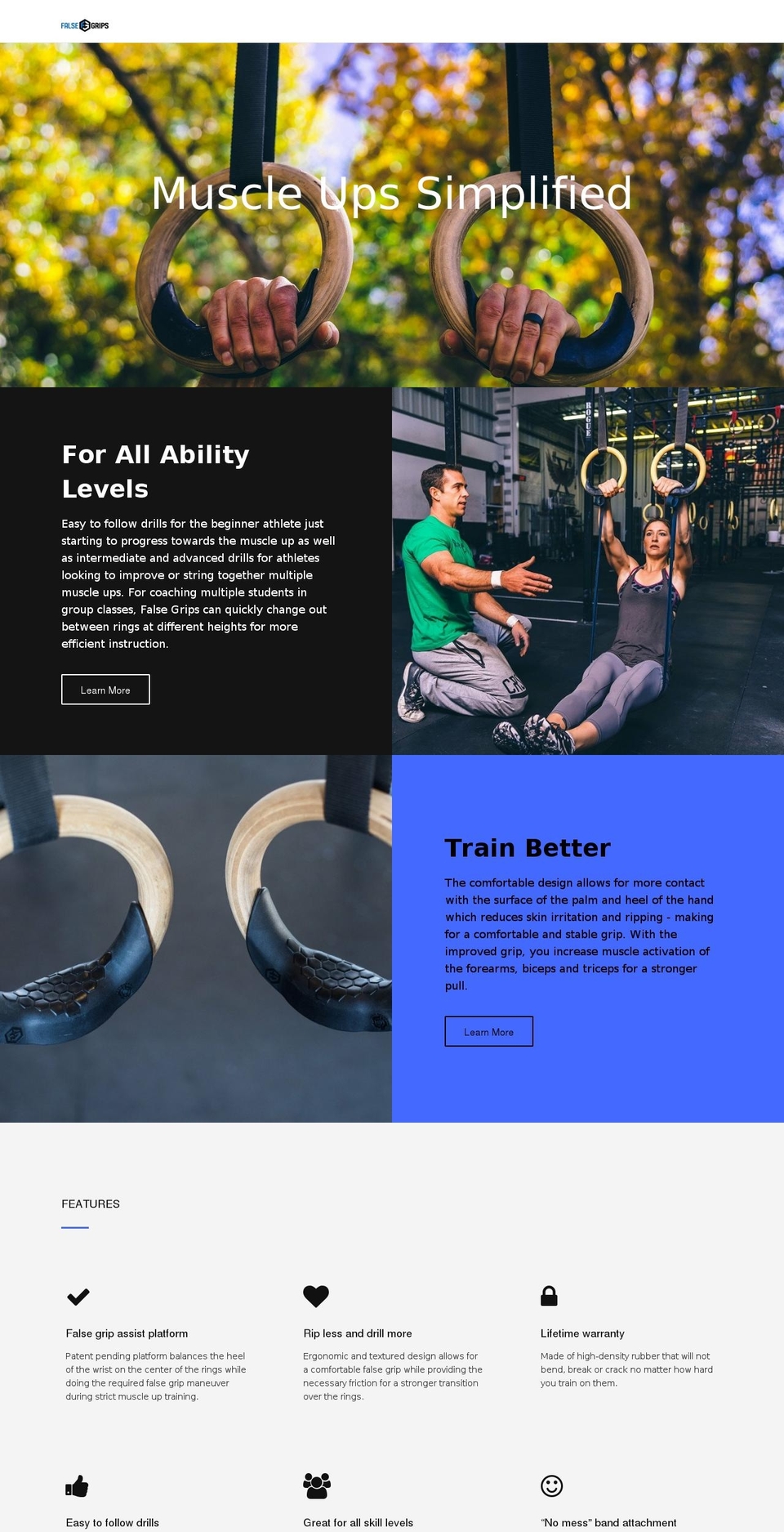falsegrips.com — Shopify storefront screenshot
