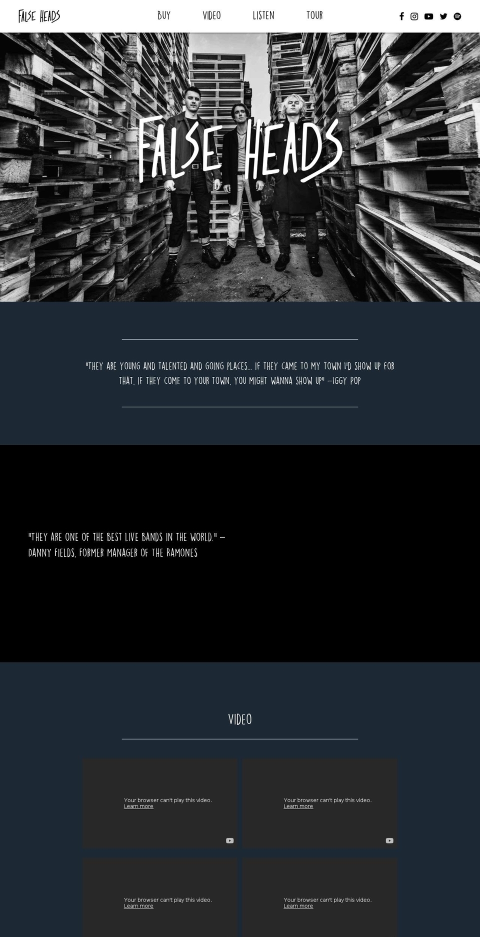 falseheads.com shopify website screenshot