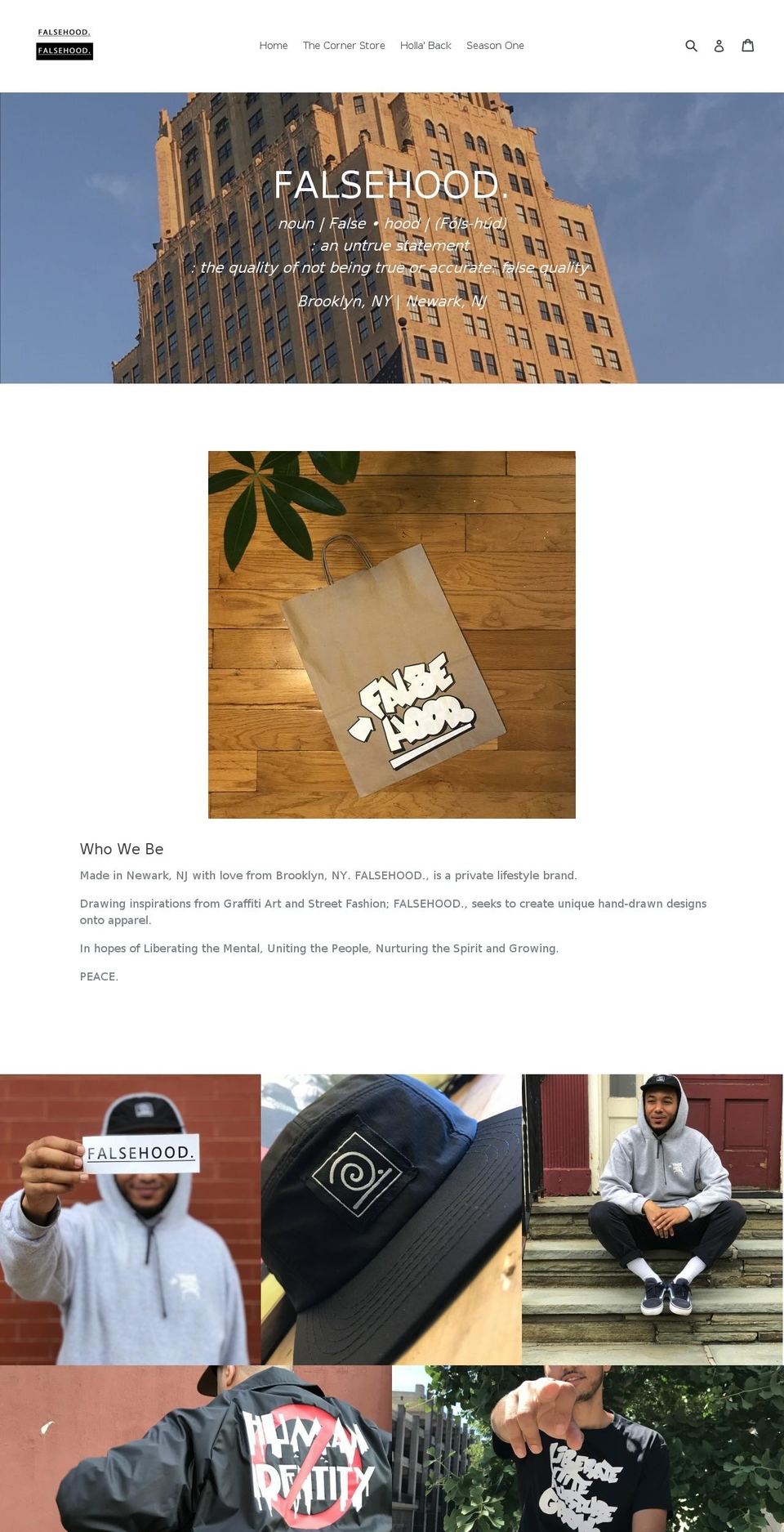 falsehoodlives.com — Shopify storefront screenshot