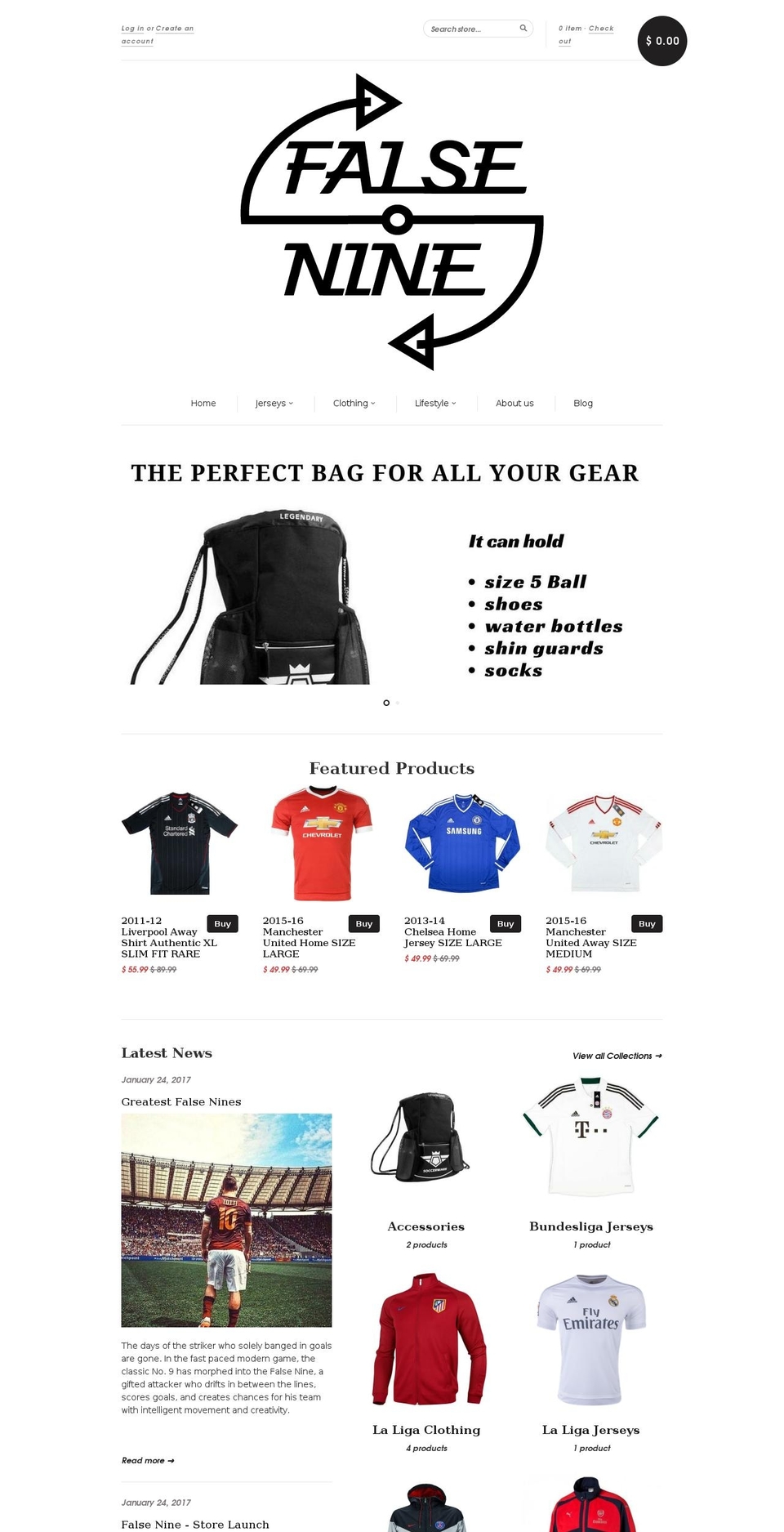 falsenine.com — Shopify storefront screenshot
