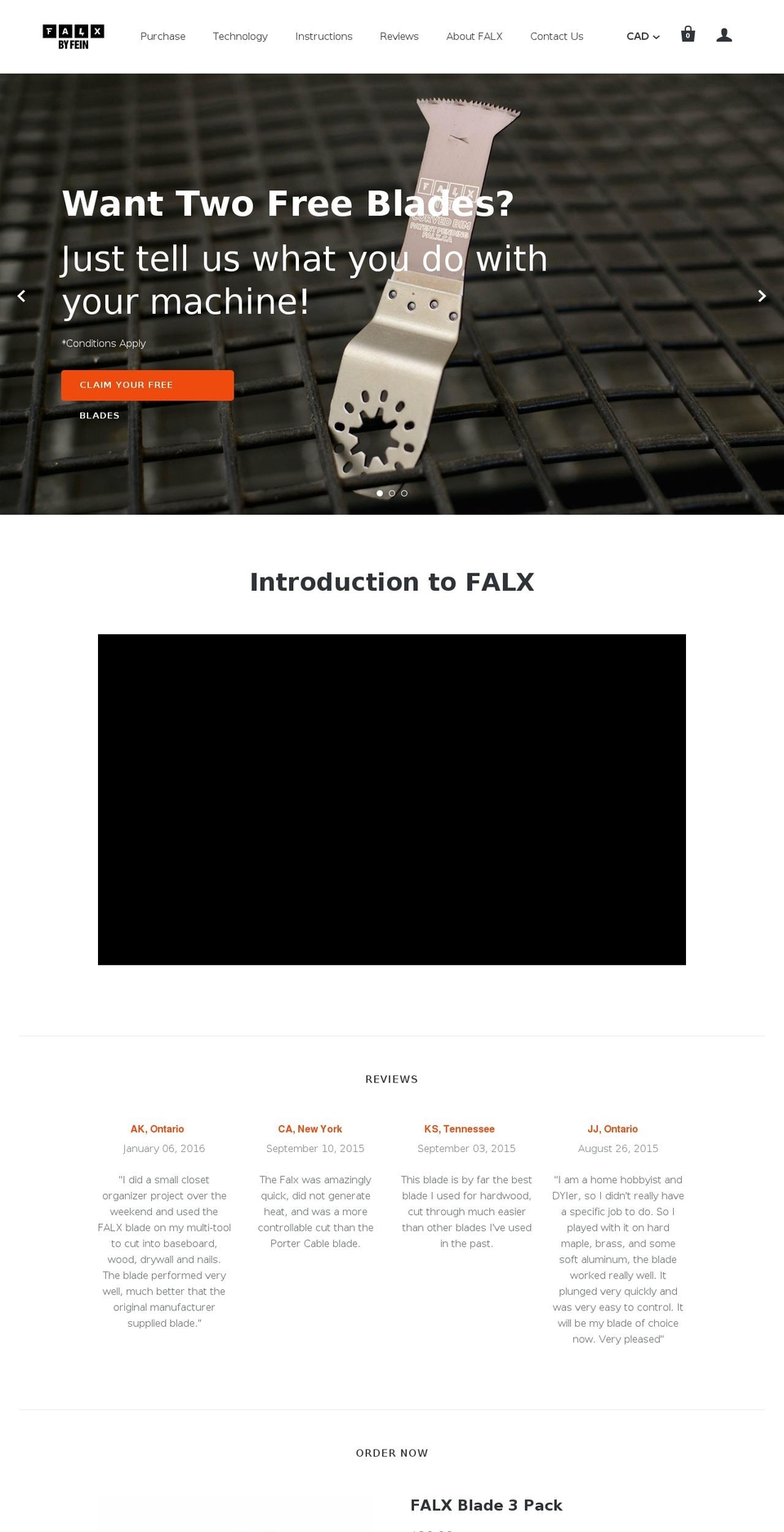 falx.ca shopify website screenshot