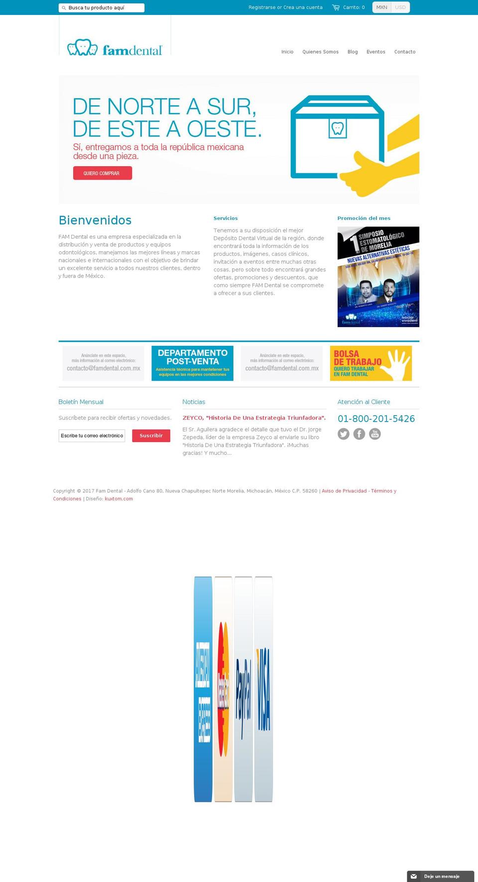 fam-dental.com shopify website screenshot
