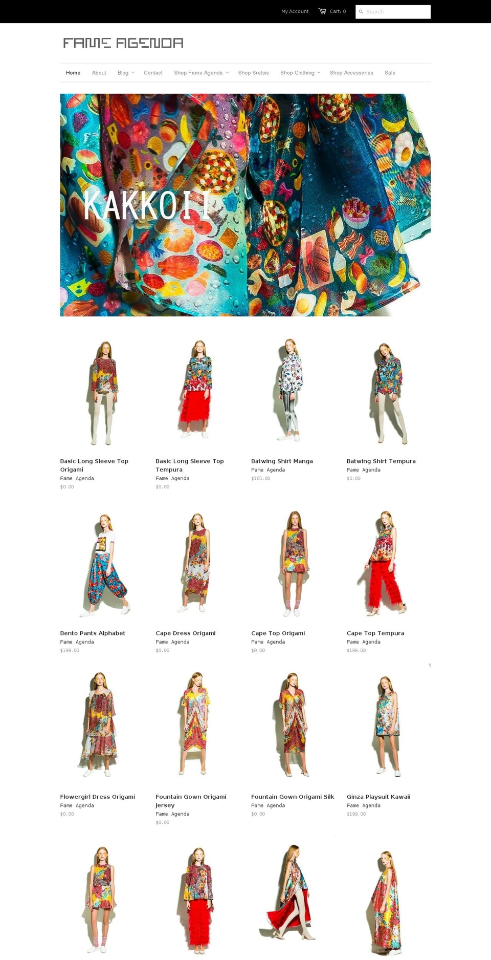fameagenda.com — Shopify storefront screenshot