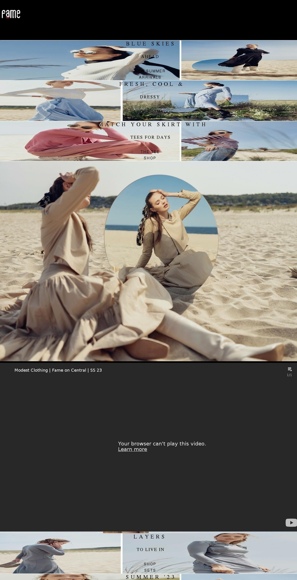 fameoncentral.com shopify website screenshot