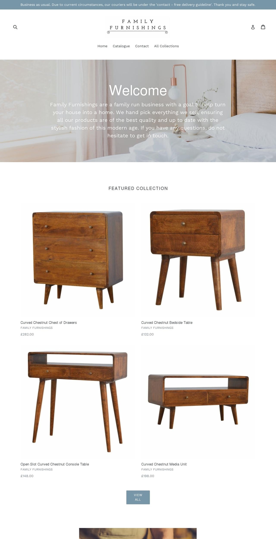 family-furnishings.co.uk shopify website screenshot