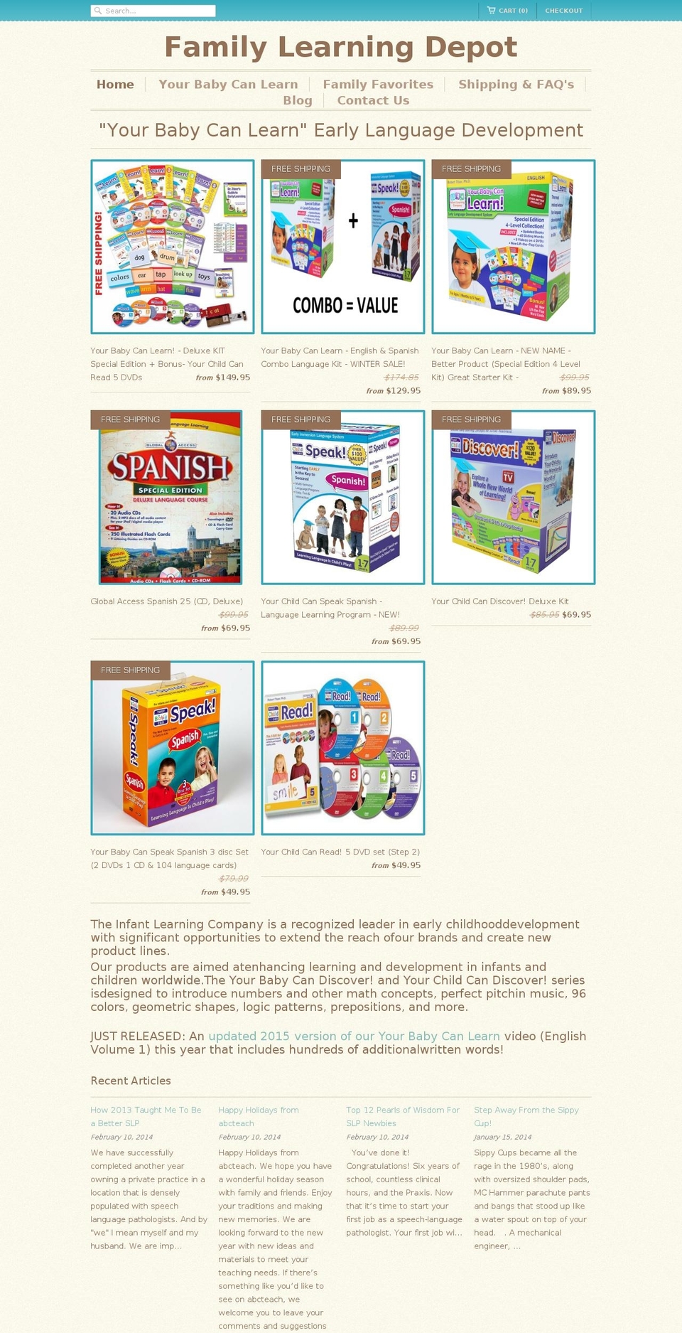 family-learning-depot.com shopify website screenshot