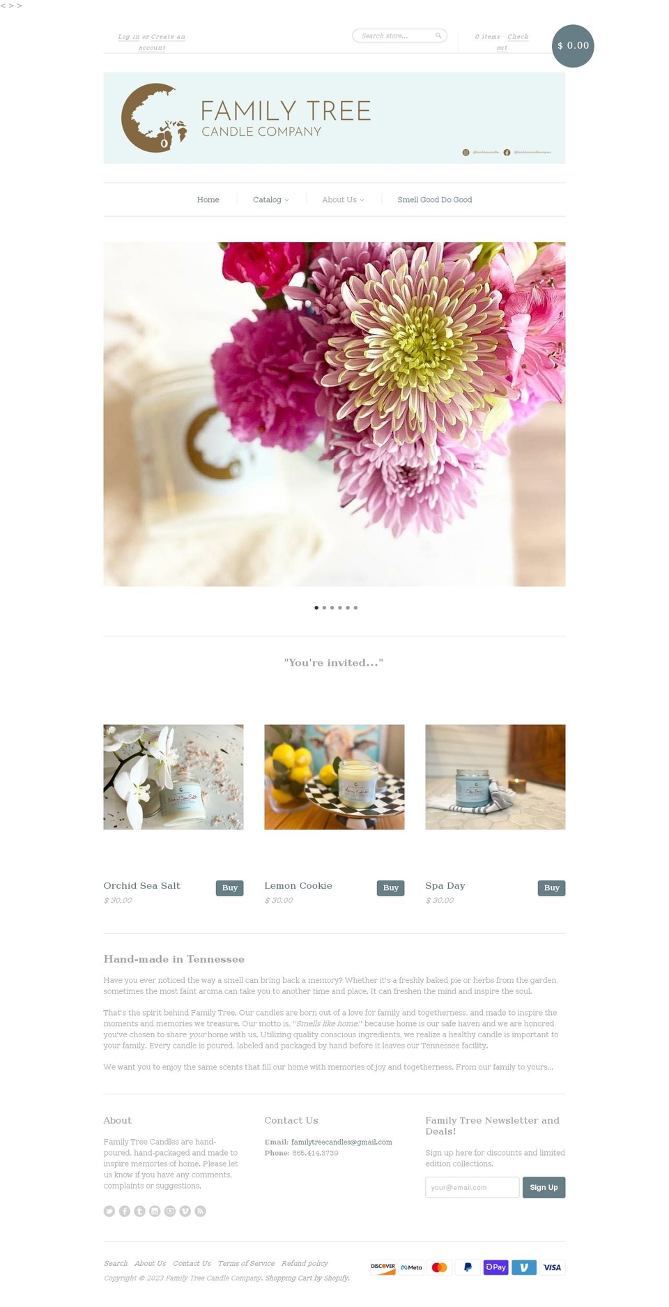 family-tree-candle-company.myshopify.com shopify website screenshot