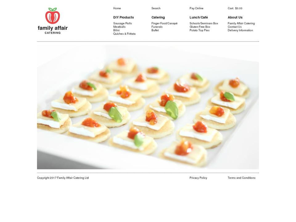 familyaffaircatering.co.nz shopify website screenshot