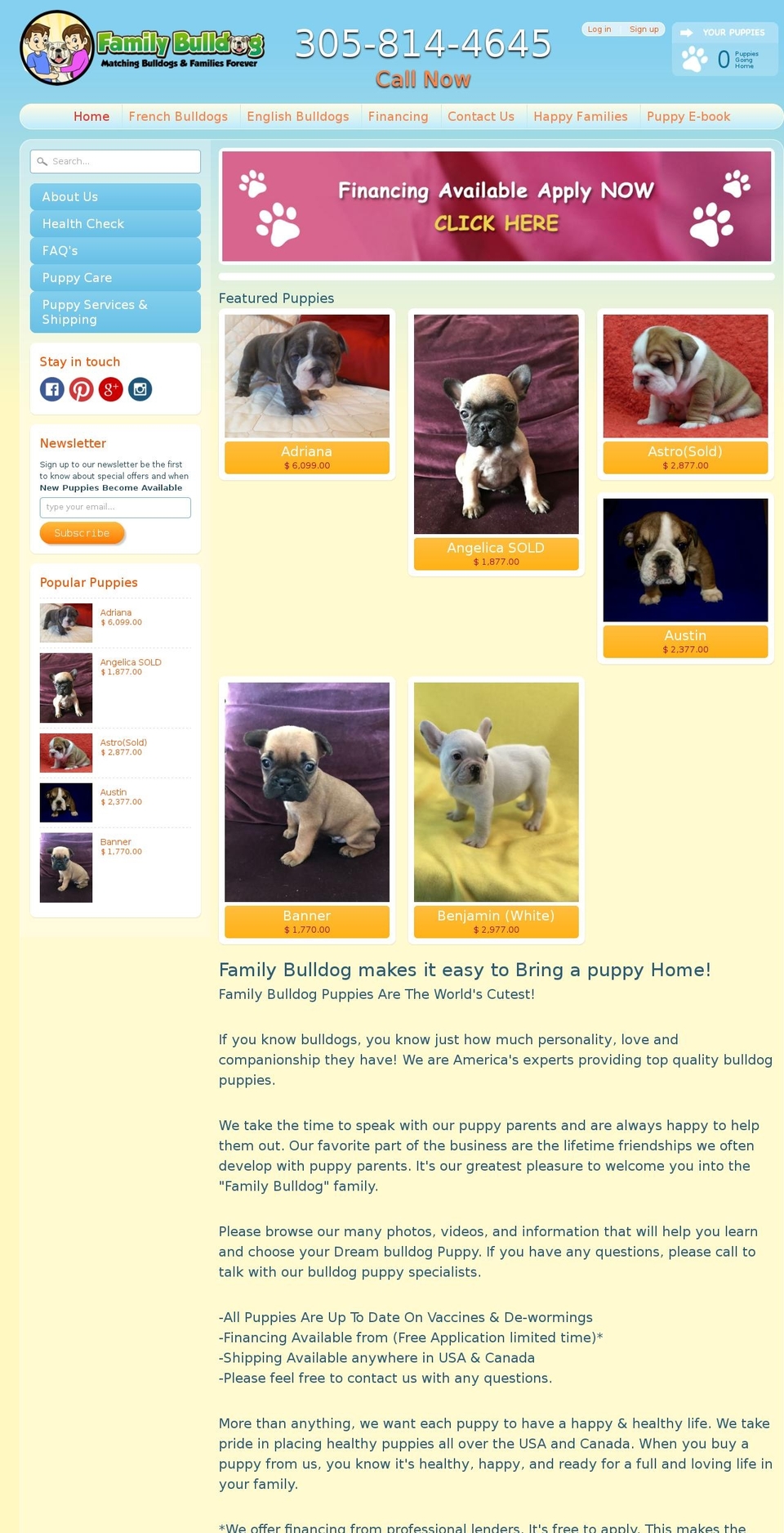 Trademark Shopify theme site example familybulldog.com