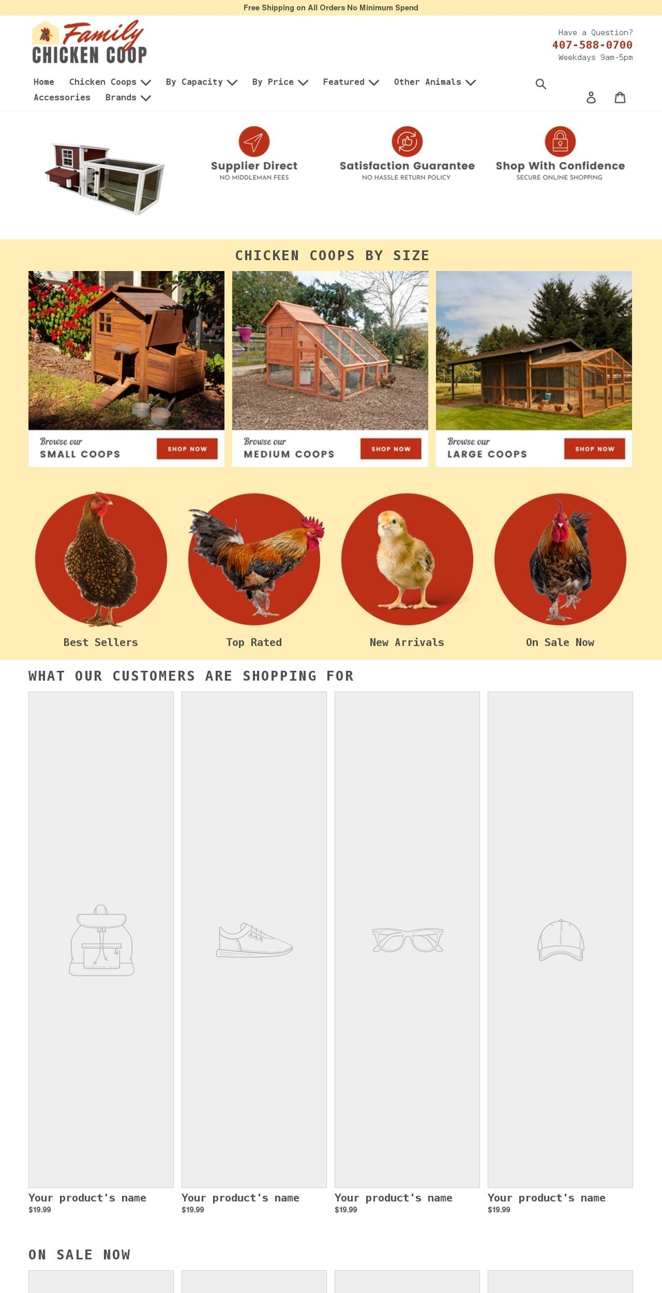 familychickencoop.com shopify website screenshot
