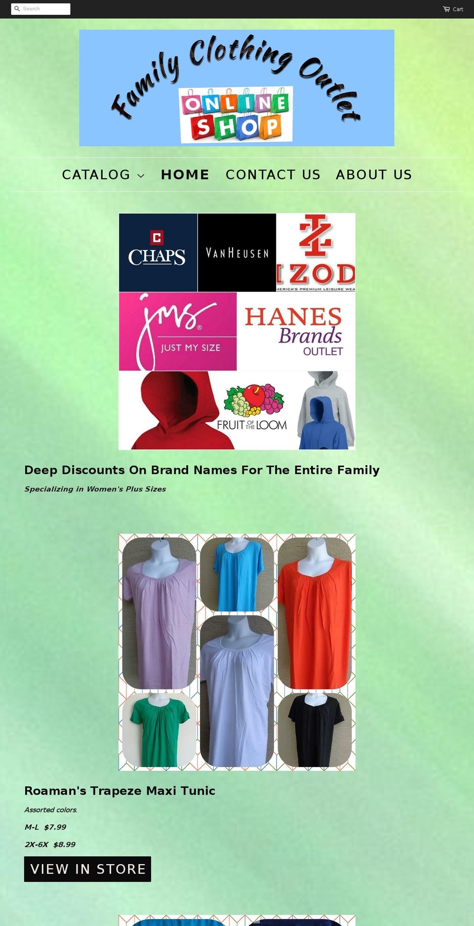 familyclothingoutlet.com shopify website screenshot