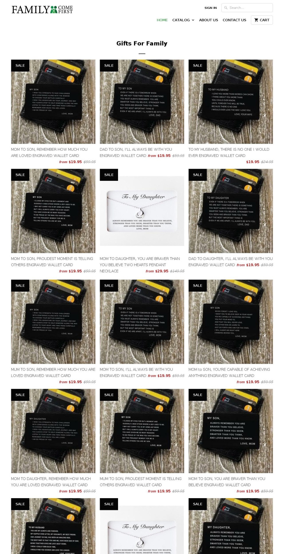 familycomefirst.com — Shopify storefront screenshot