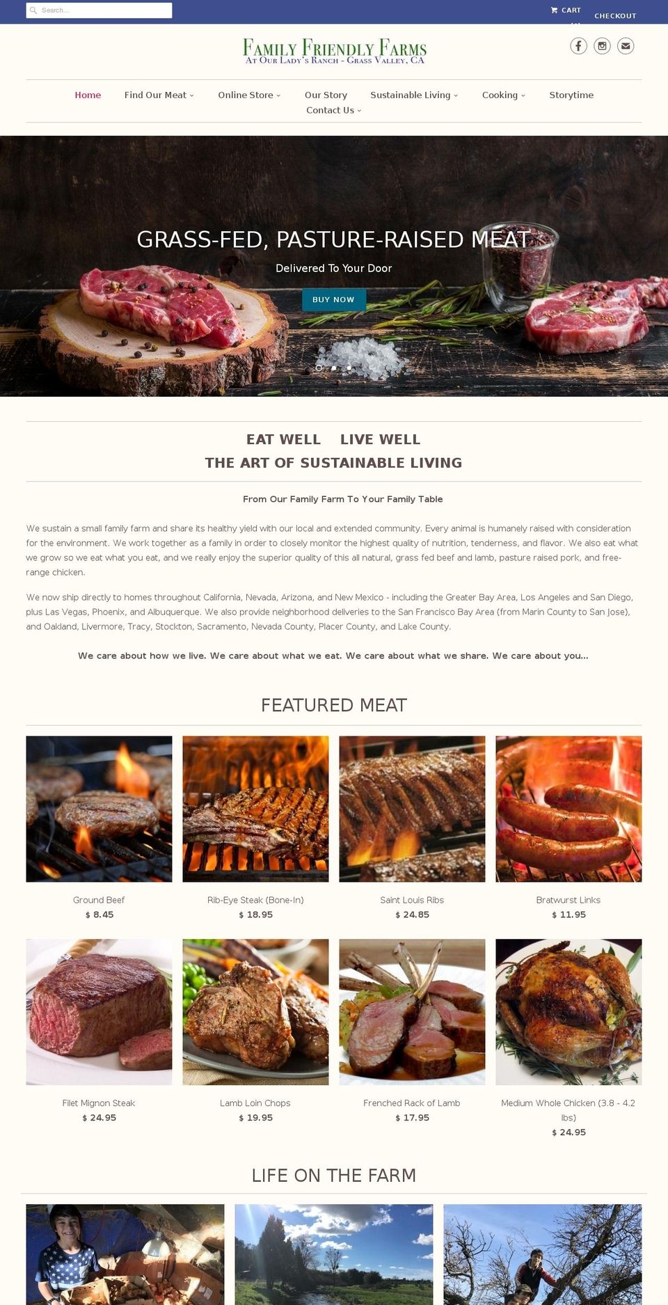 familyfriendlyfarms.com shopify website screenshot