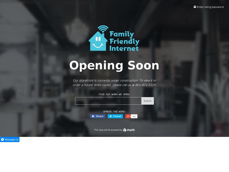 quark Shopify theme site example familyfriendlyinternet.com