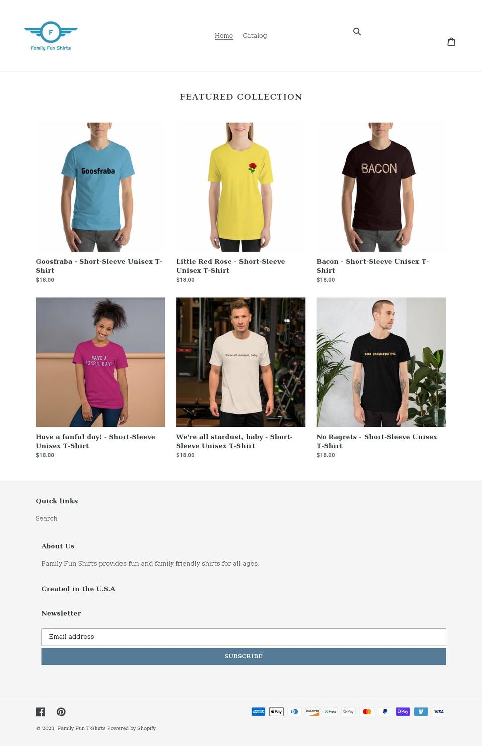 familyfunshirts.com shopify website screenshot