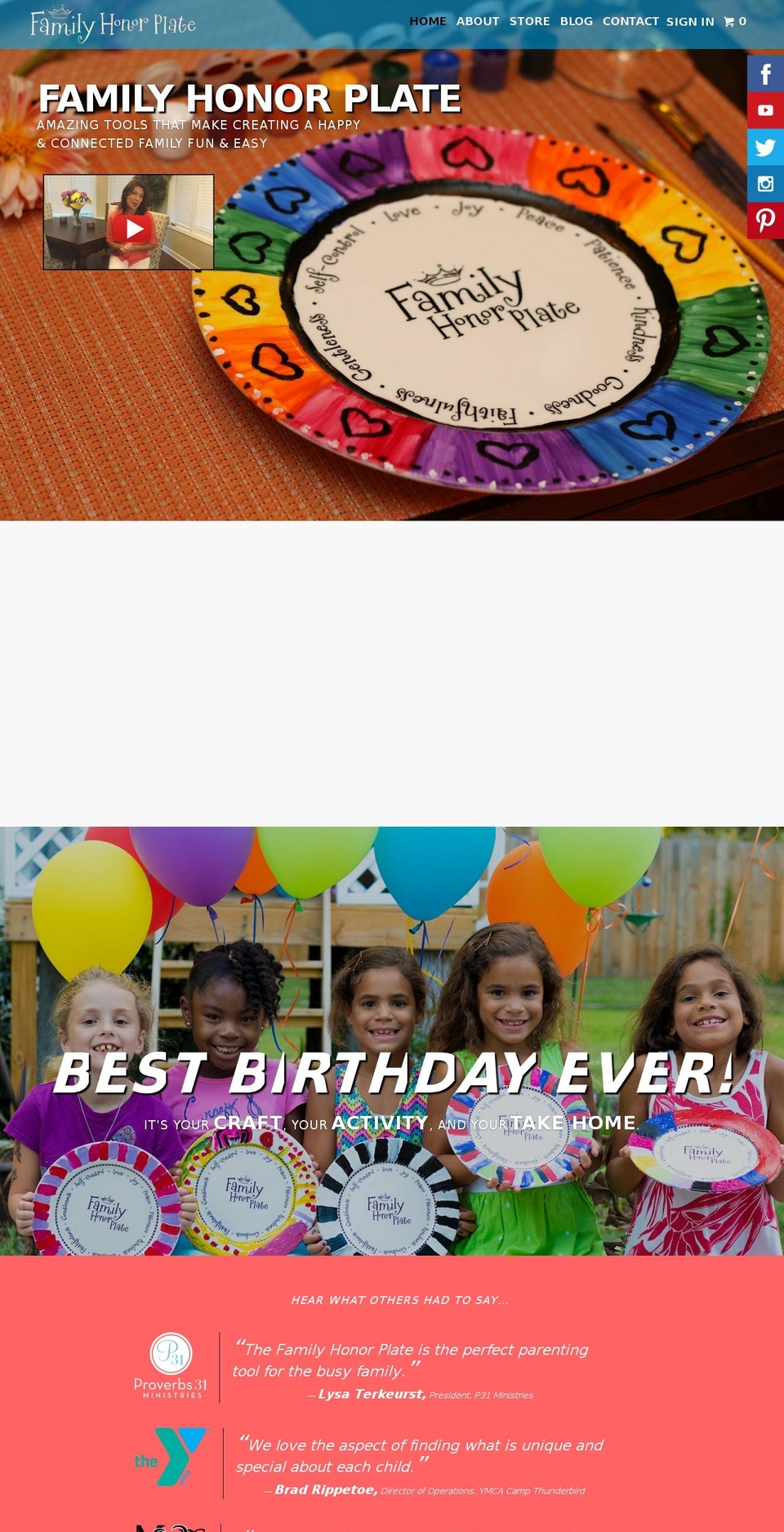 familyhonorplate.com — Shopify storefront screenshot