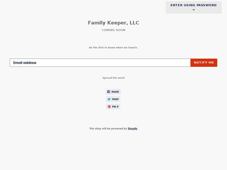 familykeeperllc.com shopify website screenshot