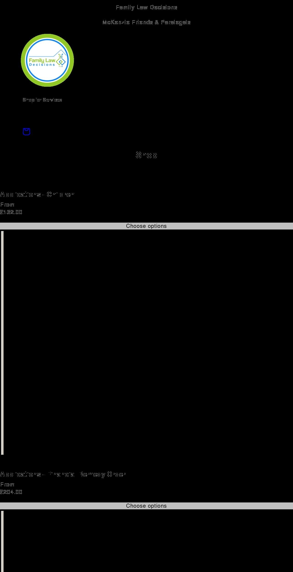 familylawdecisions.online shopify website screenshot