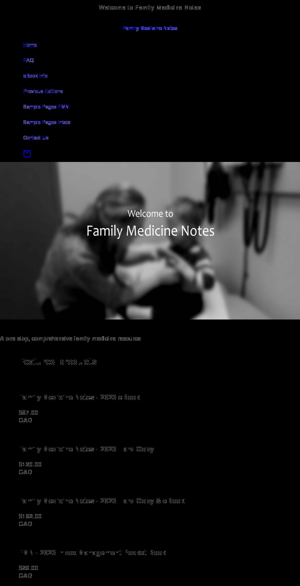 familymedicinenotes.com shopify website screenshot