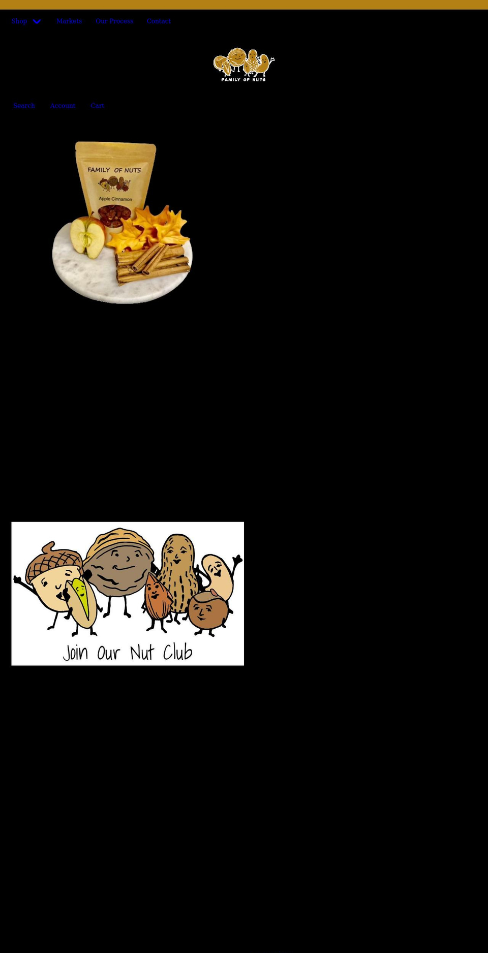 familyofnuts.com shopify website screenshot