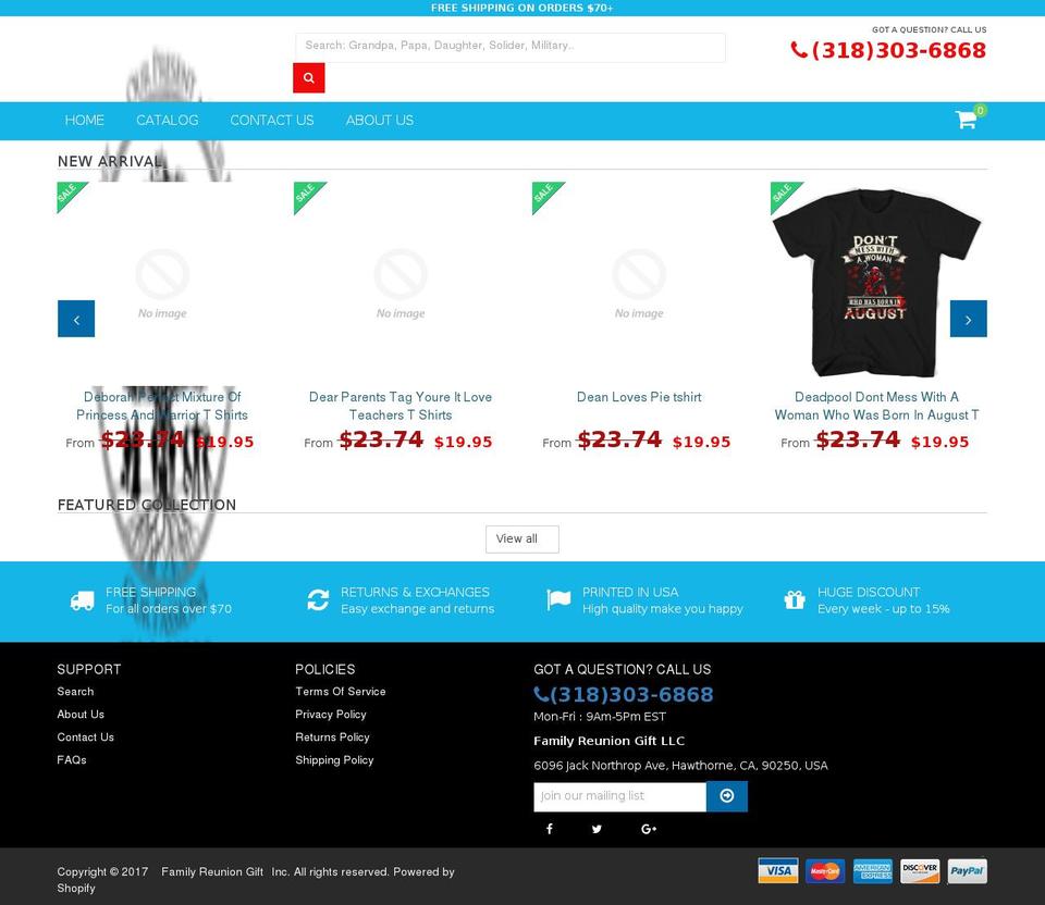 familyreuniongift.com — Shopify storefront screenshot