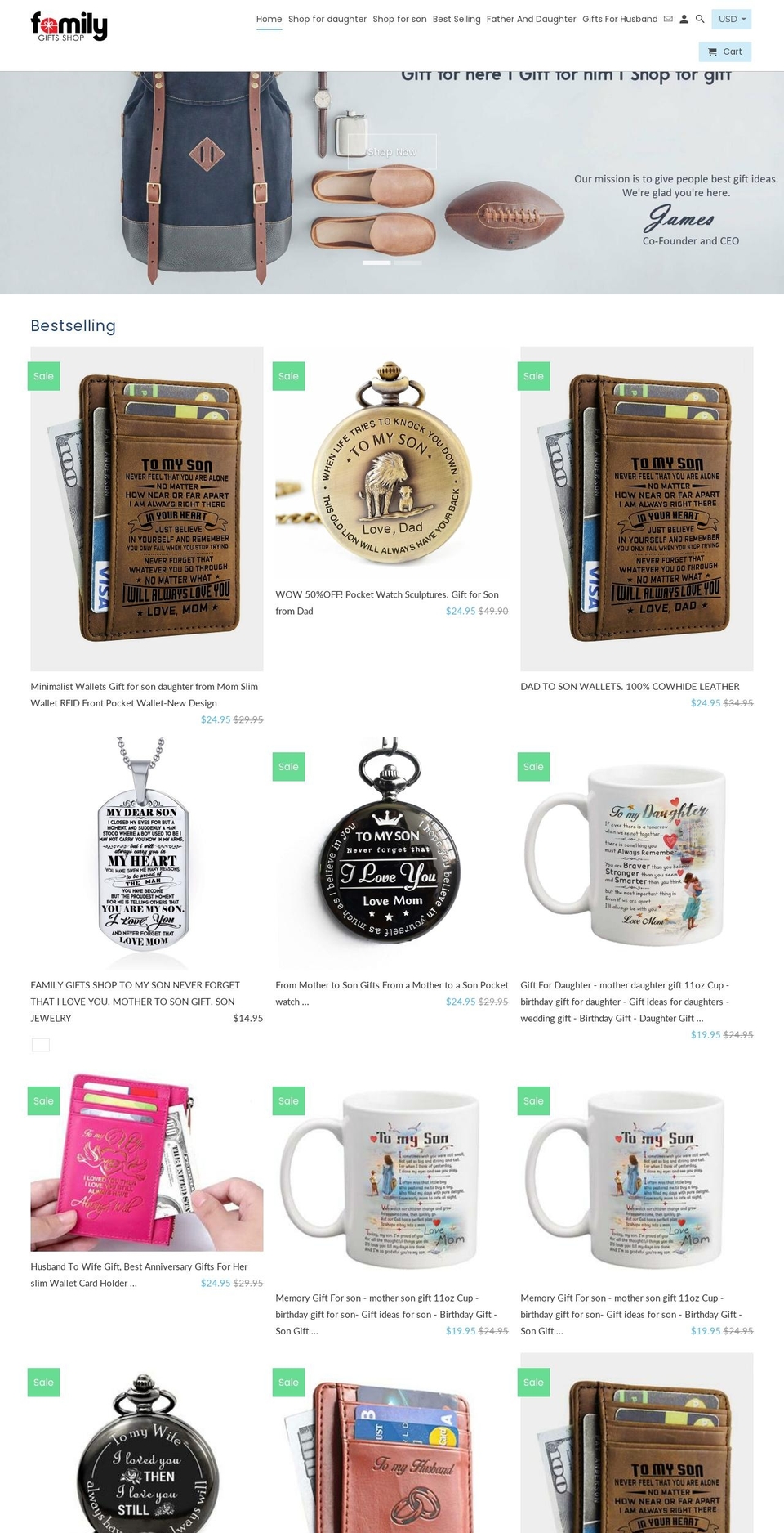 familyshopgift.com — Shopify storefront screenshot