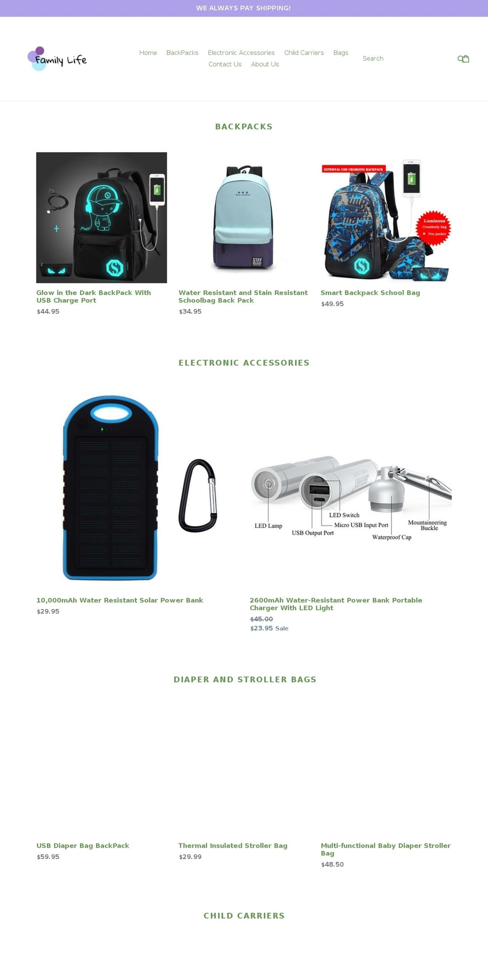 familyshoppingonline.net shopify website screenshot