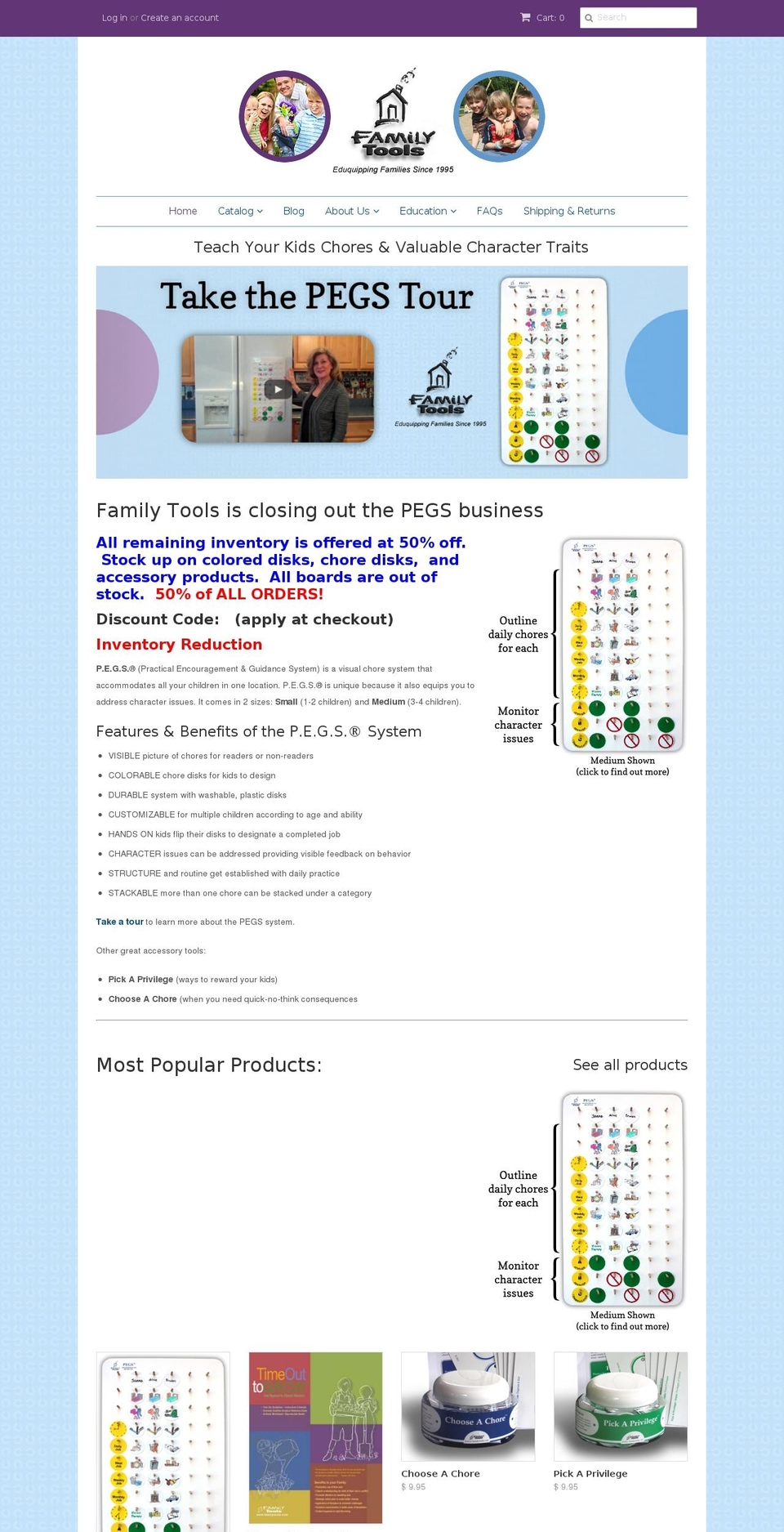 familytools.com shopify website screenshot