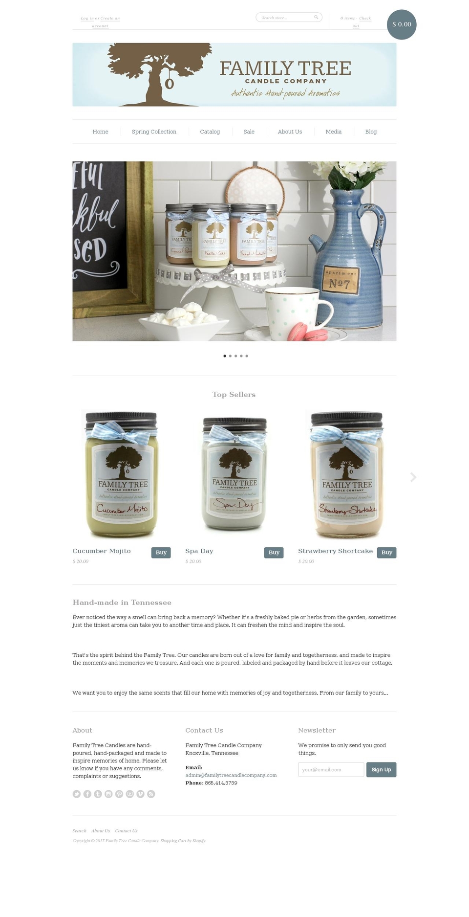 familytreecandlecompany.com shopify website screenshot