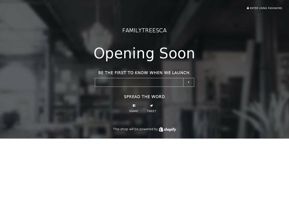 familytreesca.com — Shopify storefront screenshot