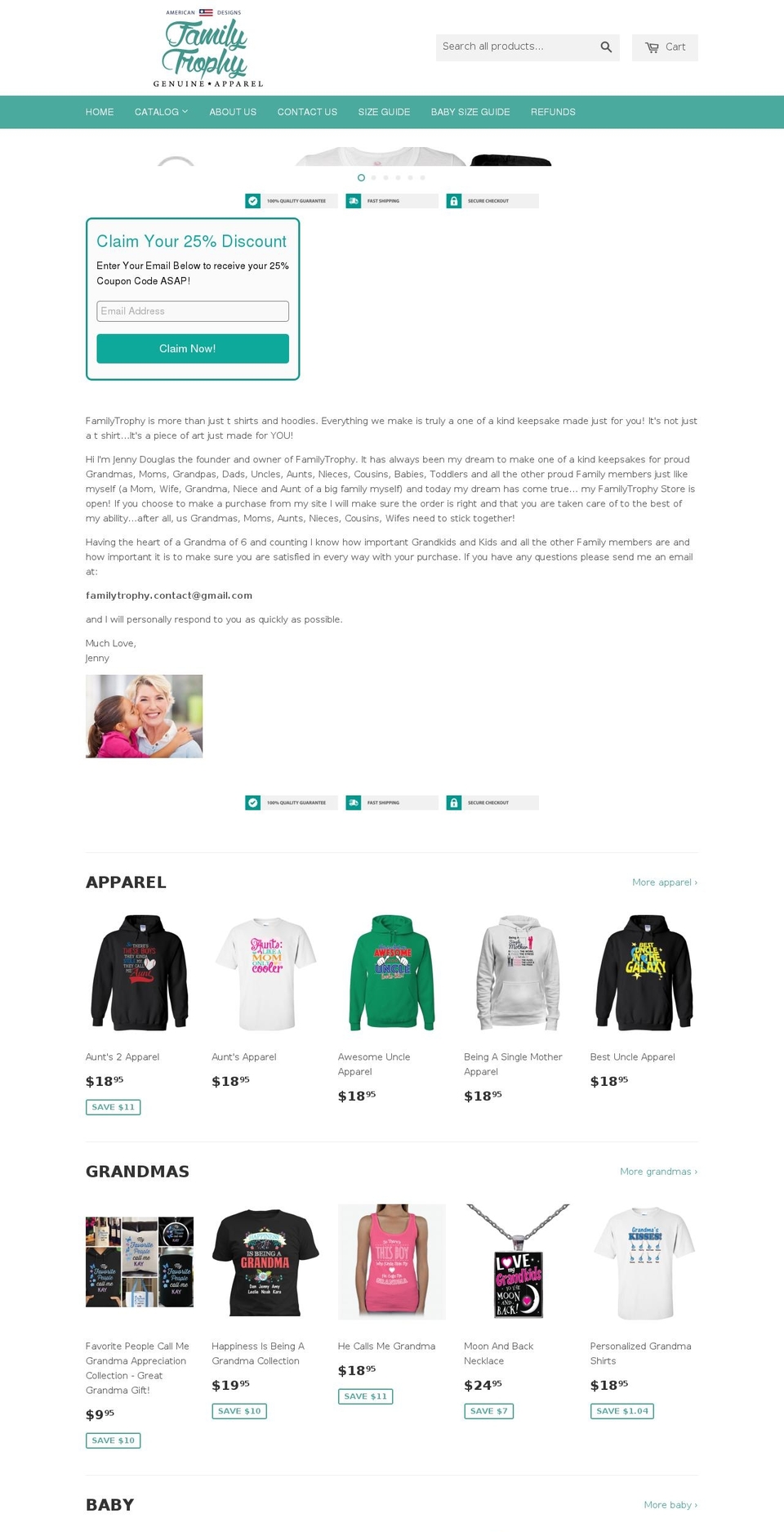 partner-program-theme Shopify theme site example familytrophy.com