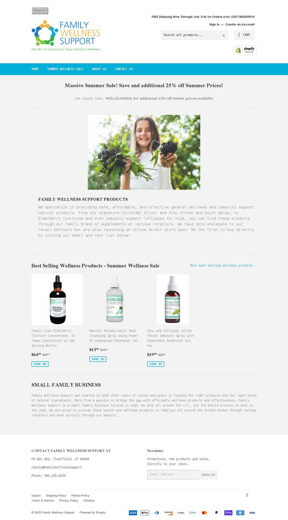 familywellnesssupport.com shopify website screenshot