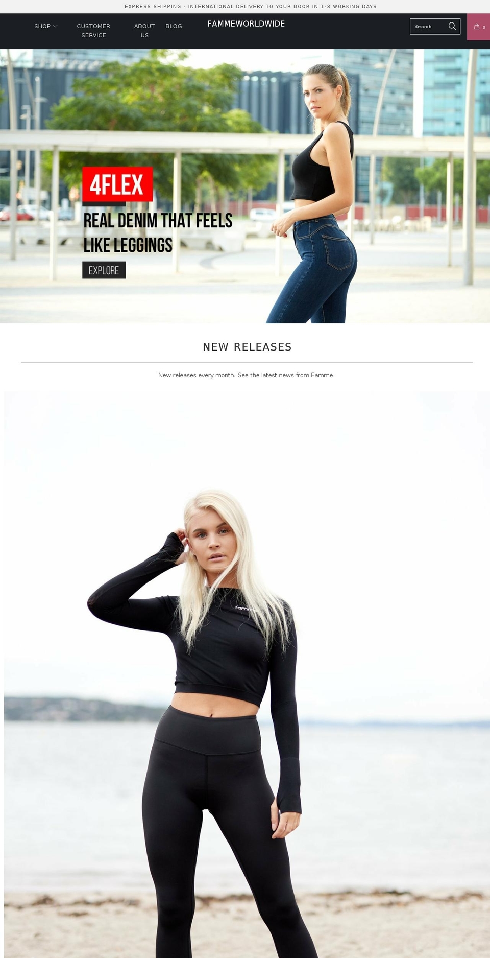 fammesportswear.com — Shopify storefront screenshot