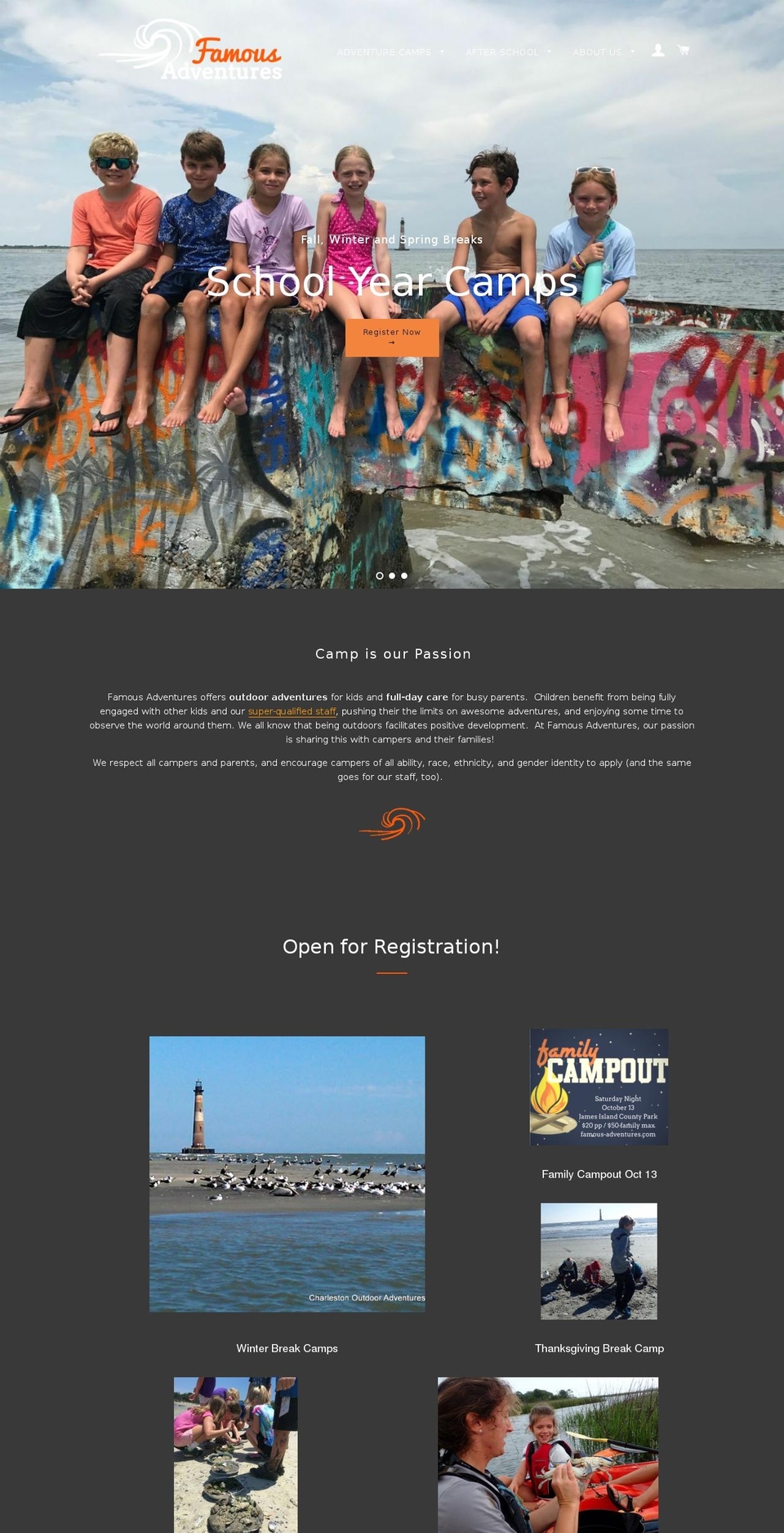 famous-adventure.com — Shopify storefront screenshot