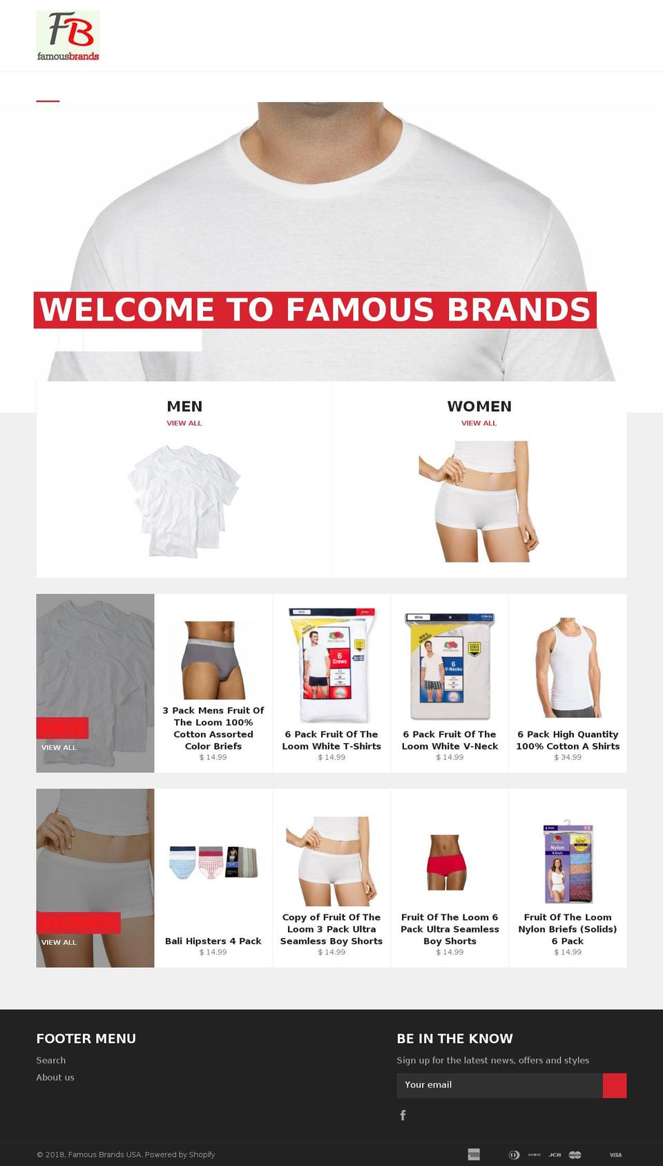famousbrandseu.com shopify website screenshot