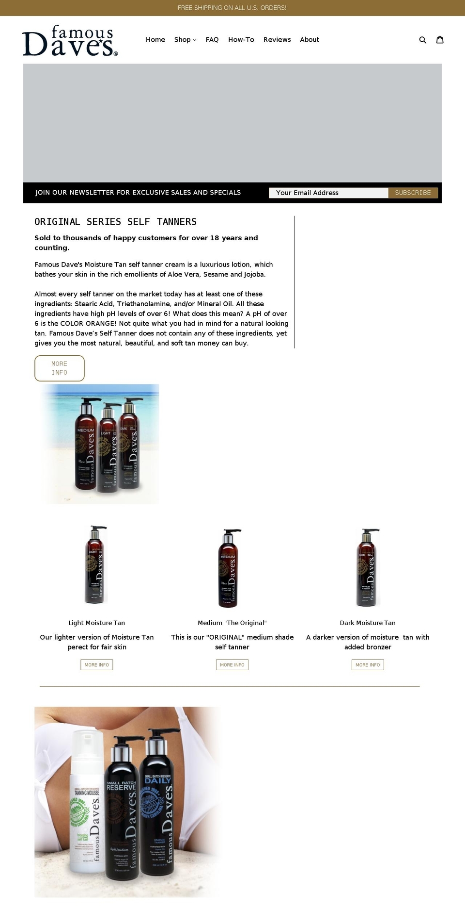 famousdavestanner.net shopify website screenshot