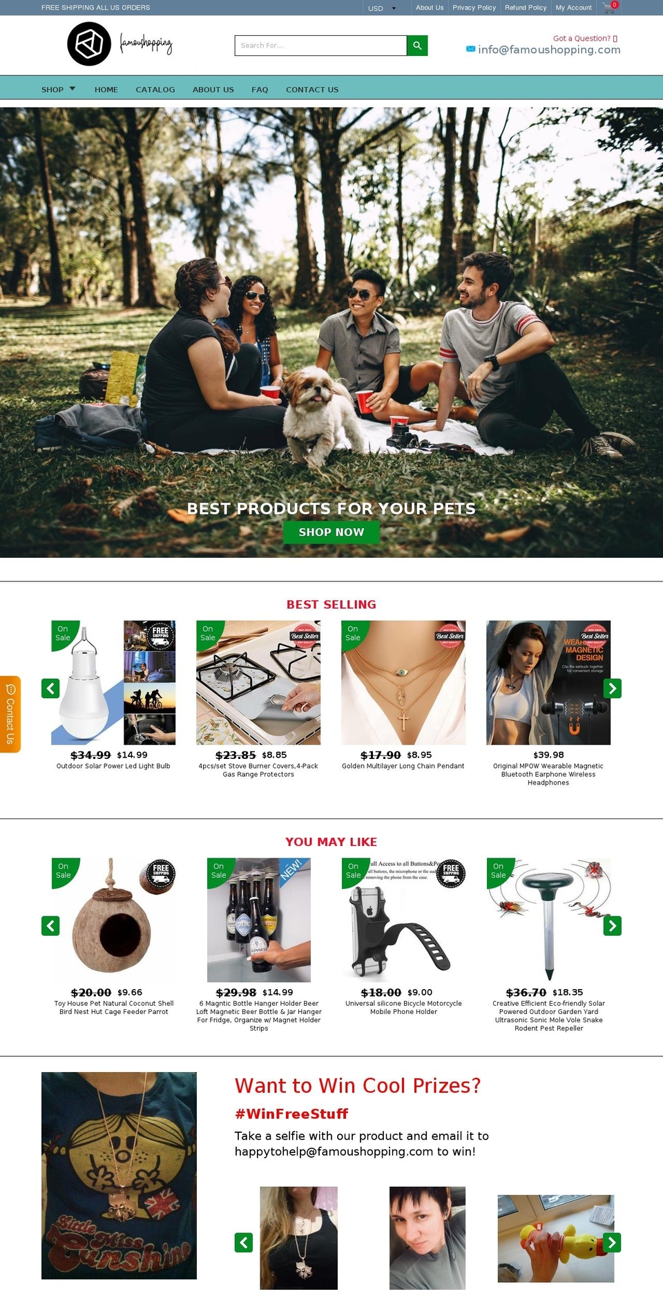 famoushopping.com — Shopify storefront screenshot