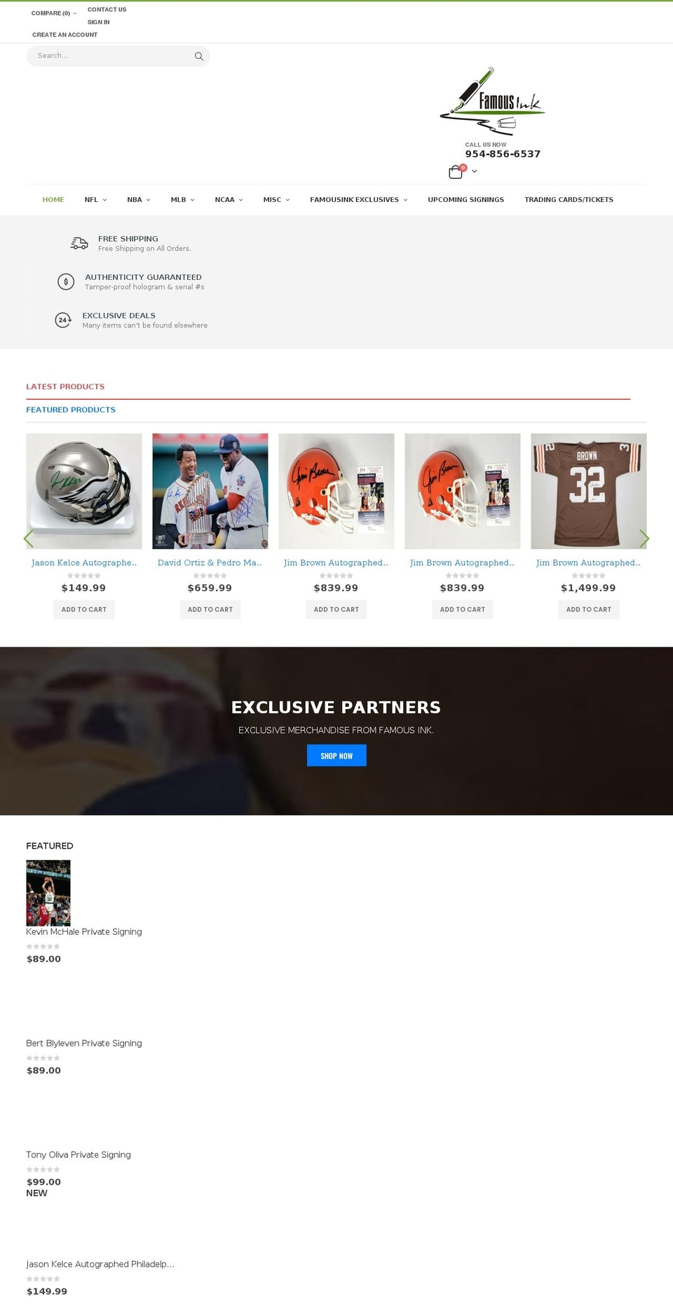famousink.com shopify website screenshot