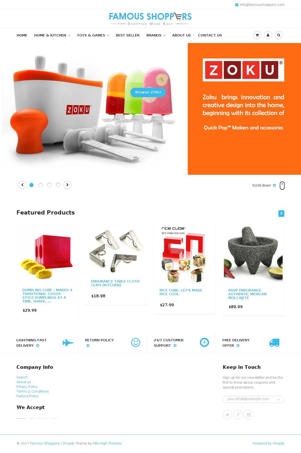 famousshopper.com shopify website screenshot