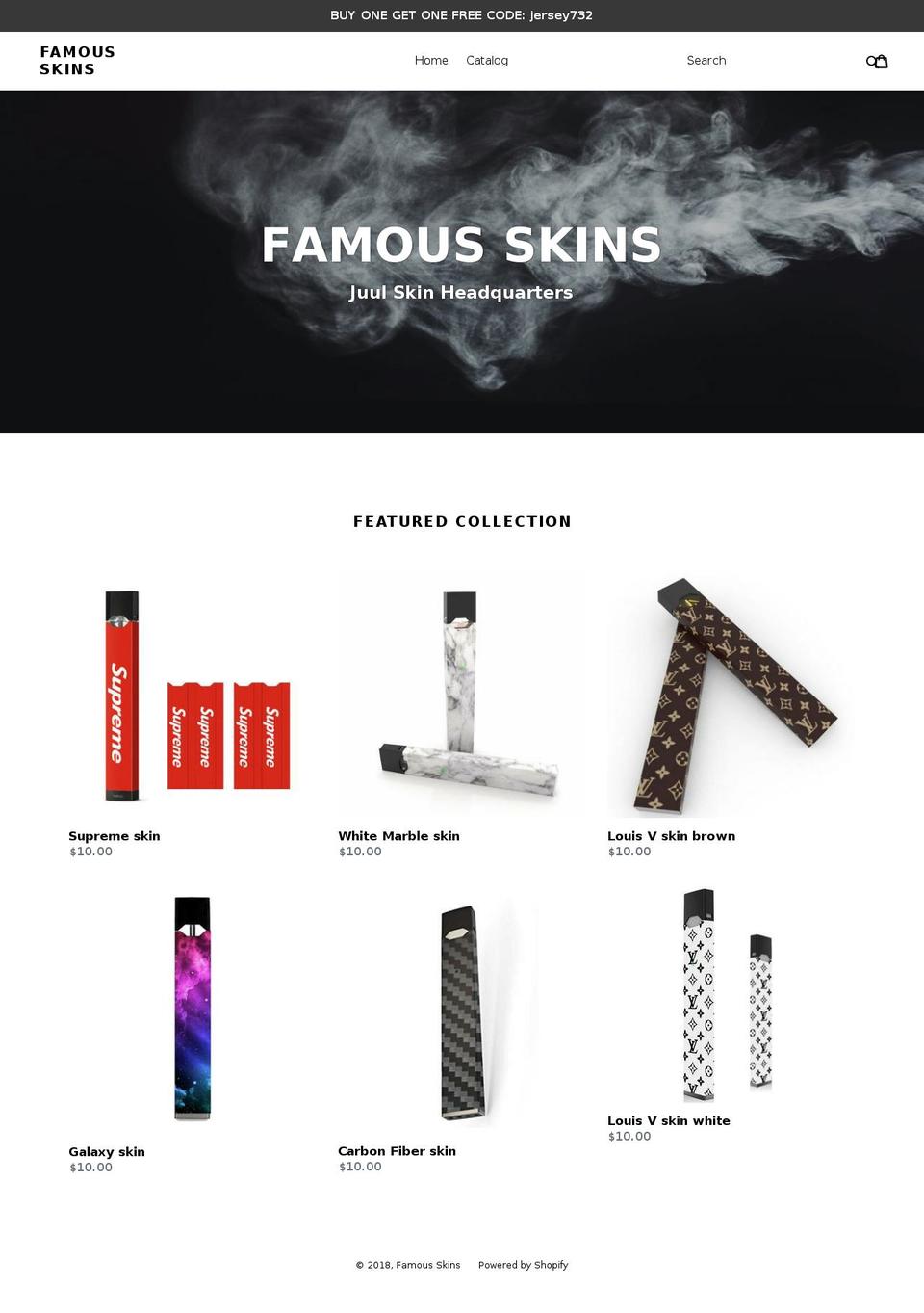 famousskins.com — Shopify storefront screenshot