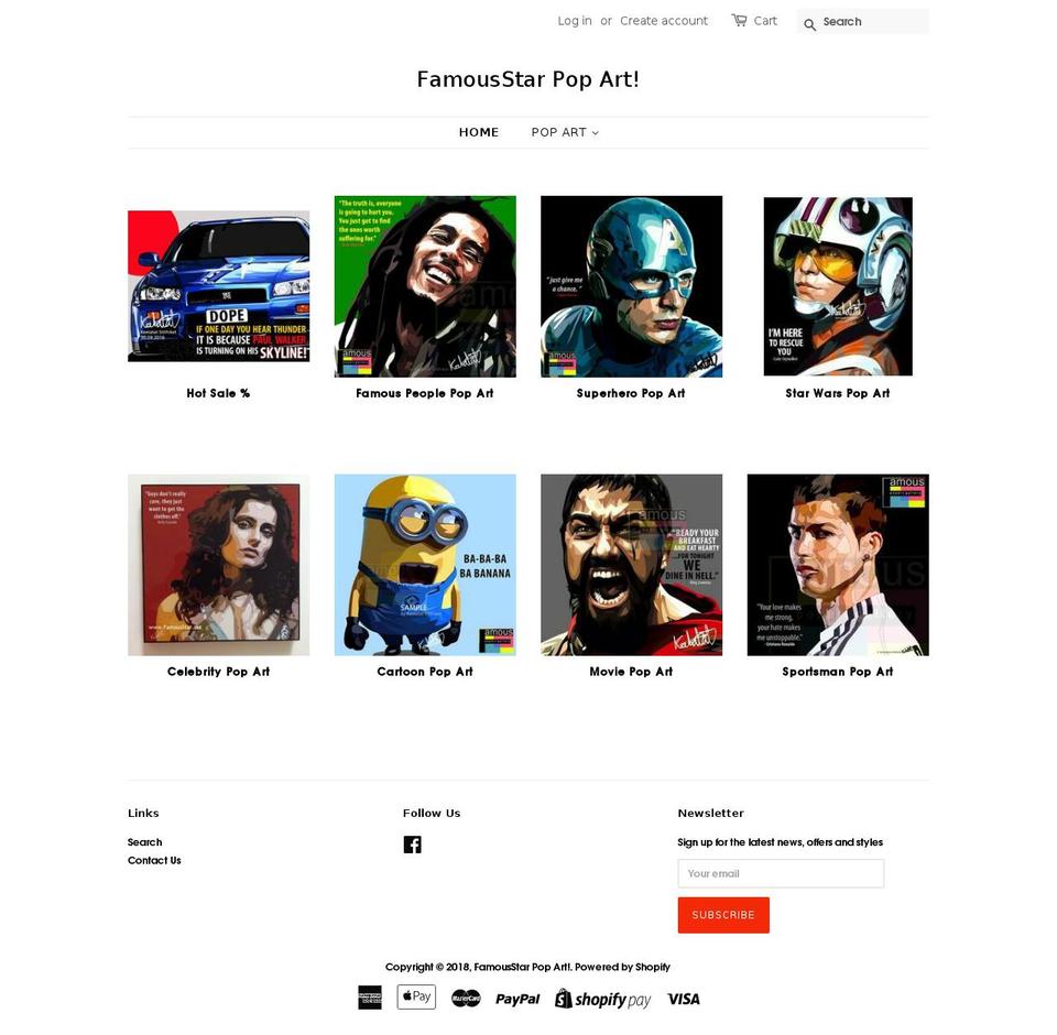 famousstar.net shopify website screenshot
