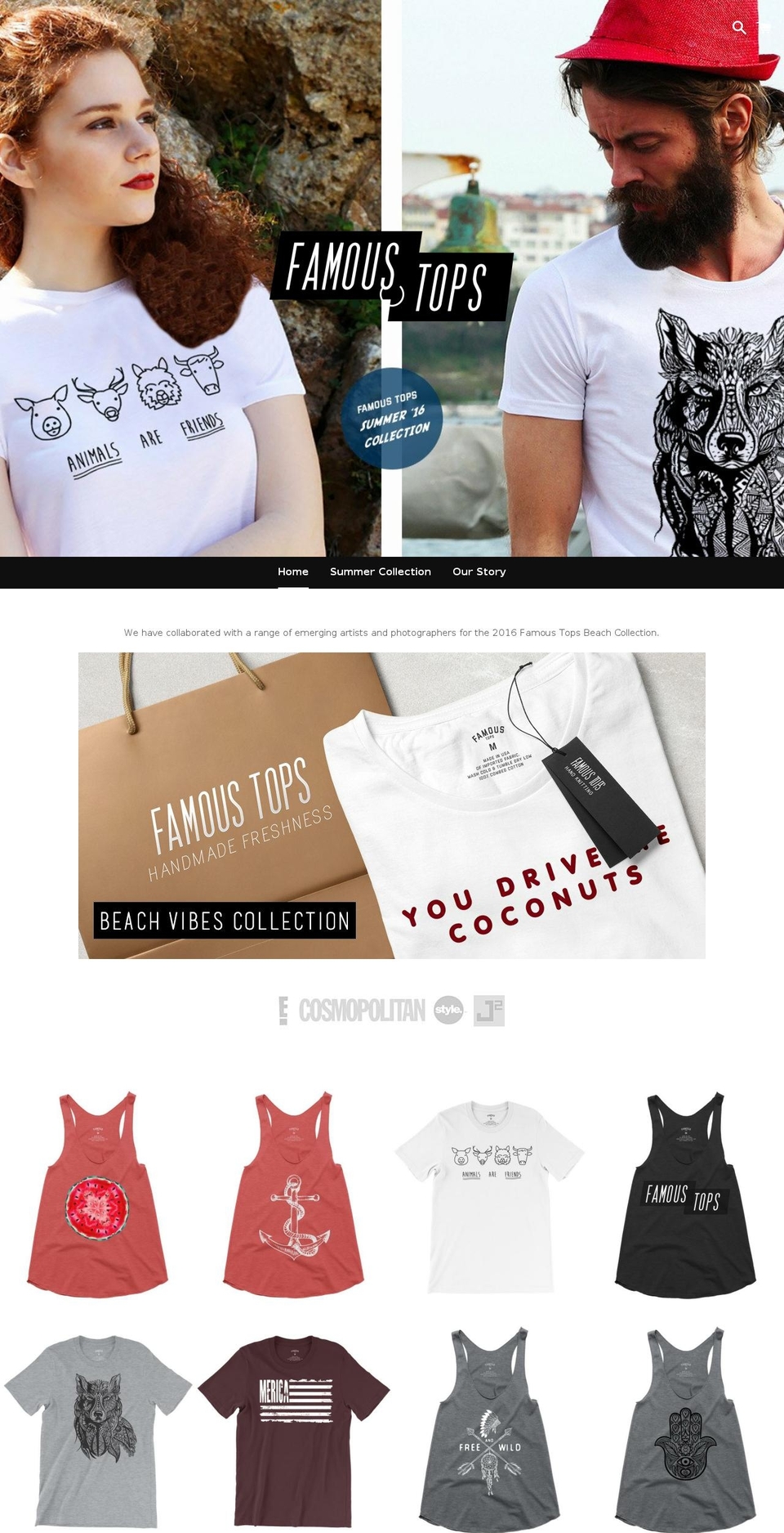 famoustops.com shopify website screenshot